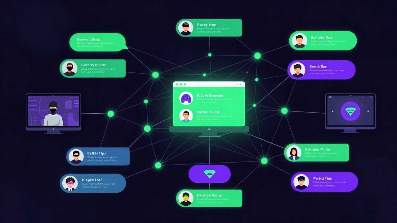 Decentralized digital network of encrypted chats and crypto payments, users connected through anonymous nodes.